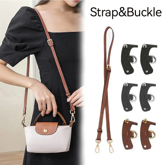 1 Set Bag Strap For Longchamp Mini Punch-free Genuine Leather Shoulder Strap Set Transformation Crossbody Strap Bag Accessories