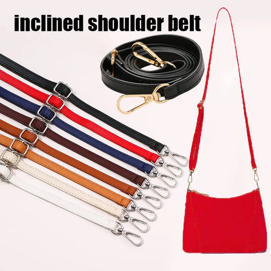 125cm Long Bag Strap PU Leather Shoulder Bag Strap 1.2cm Wide Accessories For Handbags Fashion PU Bag Strap For Crossbody Belts