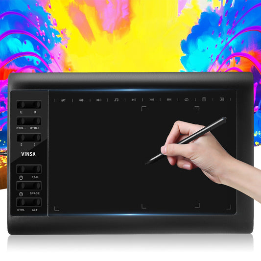 10×6” USB Graphics Drawing Tablet – Large Screen, Quick Reading Pad & Pen