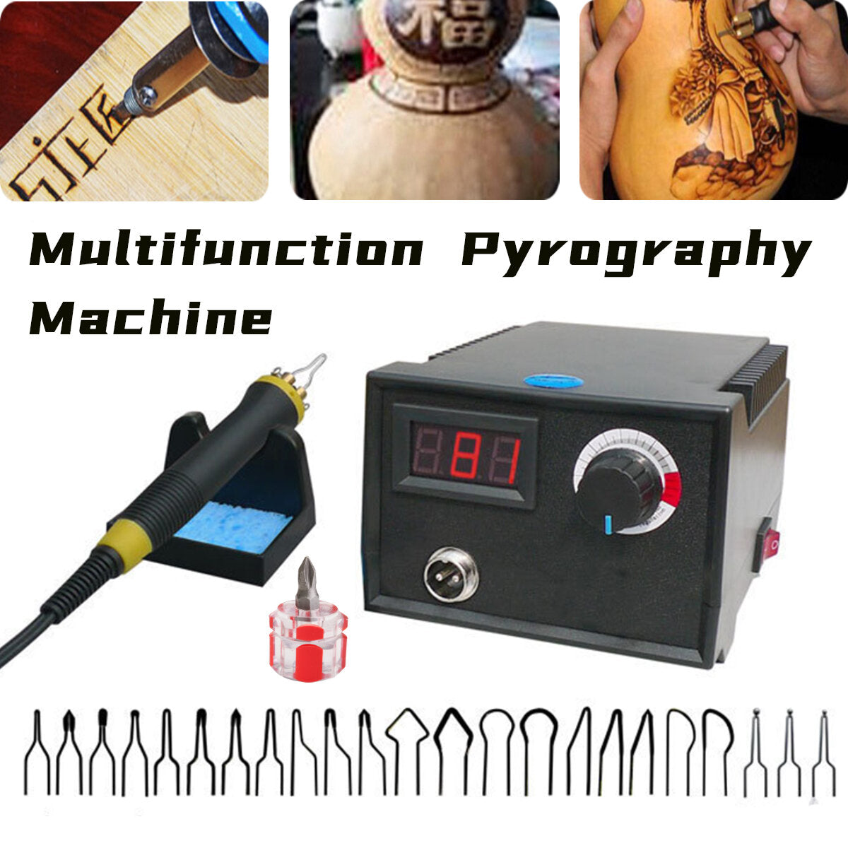 Multifunction Pyrography Machine for Wood Crafts, 110V/220V