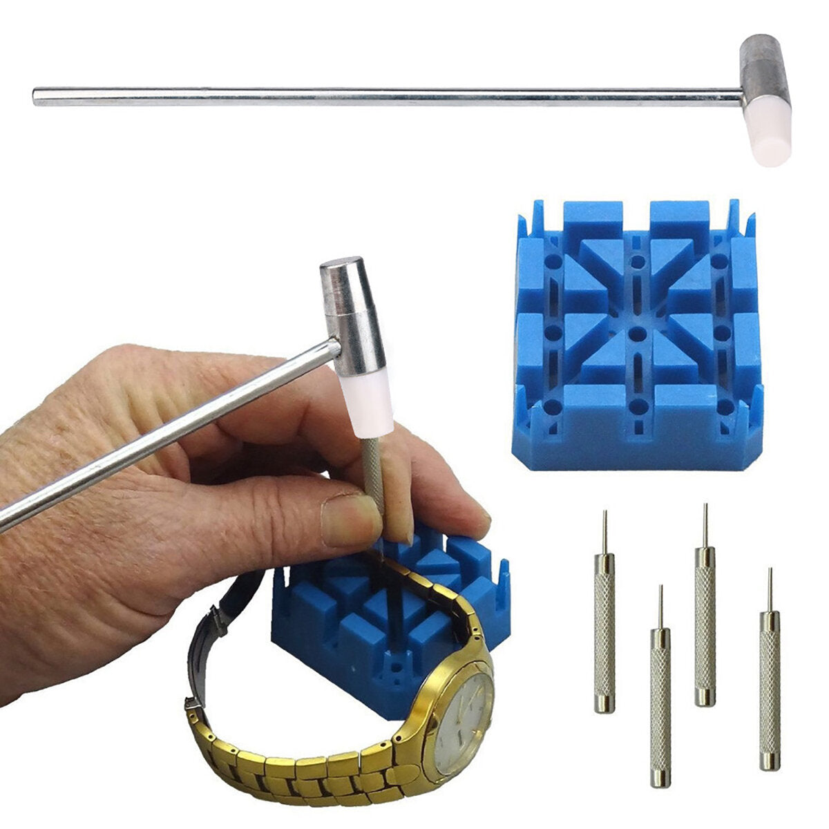 Watchmaker’s 126-Piece Tool Kit: Band Strap Pin Remover & Back Cover Opener