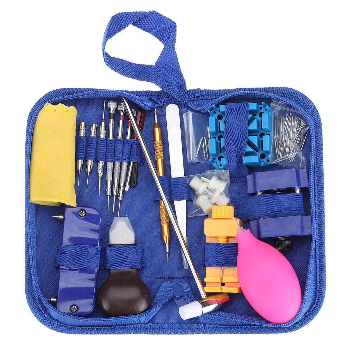 Watchmaker’s 126-Piece Tool Kit: Band Strap Pin Remover & Back Cover Opener