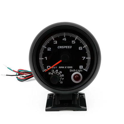 12V Tachometer with Shift Light – 3.75 Inch RPM Gauge