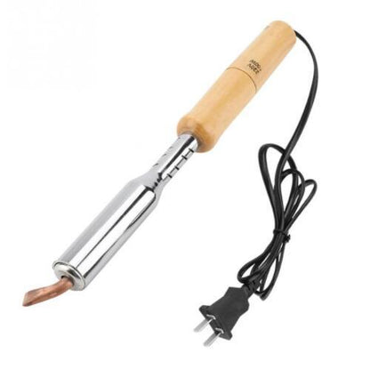 220V Electric Soldering Iron: Chisel Tip, Wood Handle, Ideal for Large Power Welding