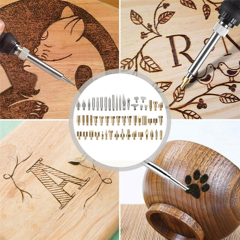 Wood Burning Pyrography Kit: Art Pen, Brass Tips, Soldering Iron Tools