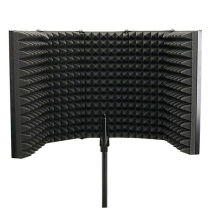 5-Panel Studio Microphone Isolation Shield with Acoustic Foam – Perfect for Recording and Broadcasting