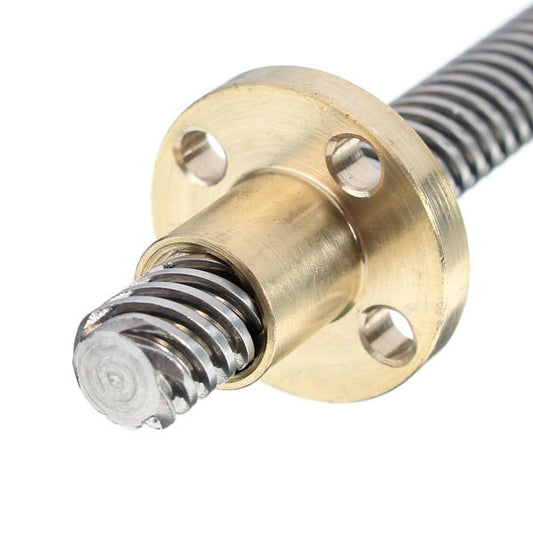 3D Printer Lead Screw, T8 300mm with 8mm Thread & Copper Nut, Sizes 1/2/4/8/12/14mm for Stepper Motor