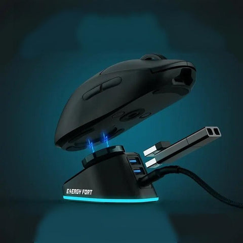 Wireless Gaming Mouse Charging Dock With RGB Indicator