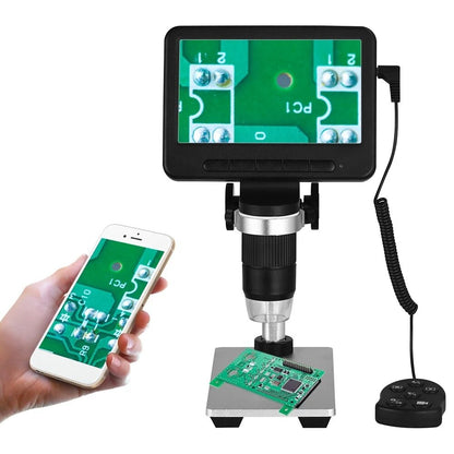 WiFi Digital Microscope, 500X-1000X Zoom, 5 Inch LCD, Wireless USB Camera with Adjustable Bracket