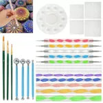 Rock Painting Kit – 25pcs with Mandala Dotting Tools, Art Pen, Stencil