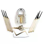 Transparent Practice Padlock Set with 6 Key Extractor Tools