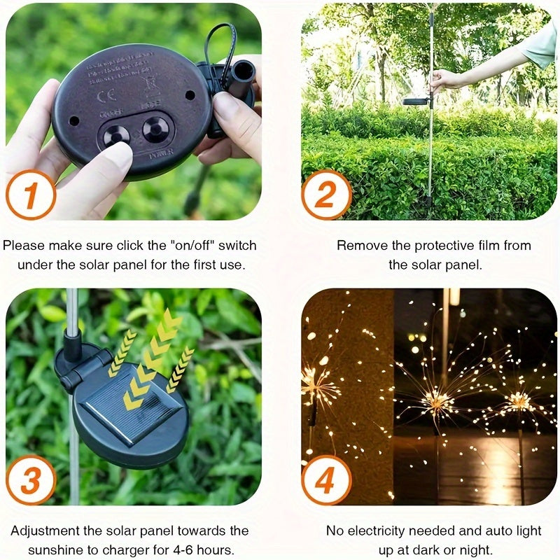 Solar LED Lights - 8 Lighting Modes, Waterproof, Perfect for Holiday Decorations, Patio, Yard, Garden, Pathway, Villa Outdoor Lighting