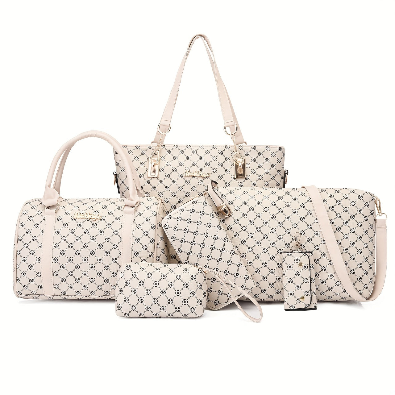 Versatile 6-Piece Faux Leather Bag Set - Trendy Tote, Crossbody, Handbag, & More for Daily Chic