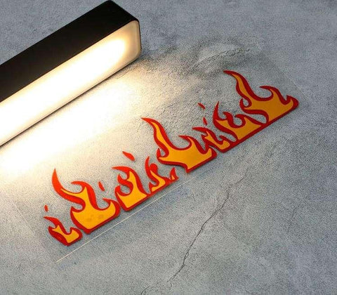 Vinyl Fire Stickers For Car, Motorcycle & Laptop