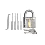 5-Piece Lock Pick Set with Transparent Practice Padlock