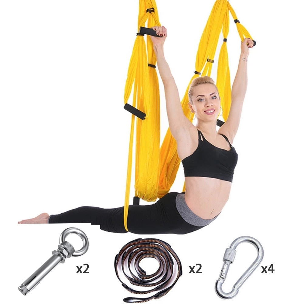 Complete Aerial Yoga Swing Set – Perfect for Home and Professional Use