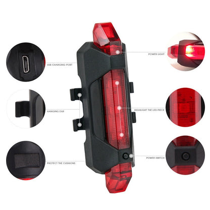 Rechargeable LED Bicycle Tail Light – High-Intensity Battery Powered Safety Light