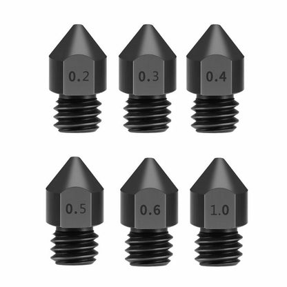 5-Piece Hardened Steel Nozzle Set for 3D Printers – Suitable for MK8, Ender 3, CR10 Models