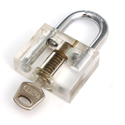 DANIU Transparent Cutaway Disc Type Padlock for Lock Pick Practice