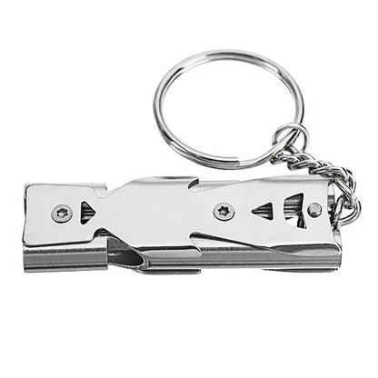 High Decibel Survival Whistle: Stainless Steel Keychain for Camping Emergencies