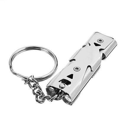 High Decibel Survival Whistle: Stainless Steel Keychain for Camping Emergencies