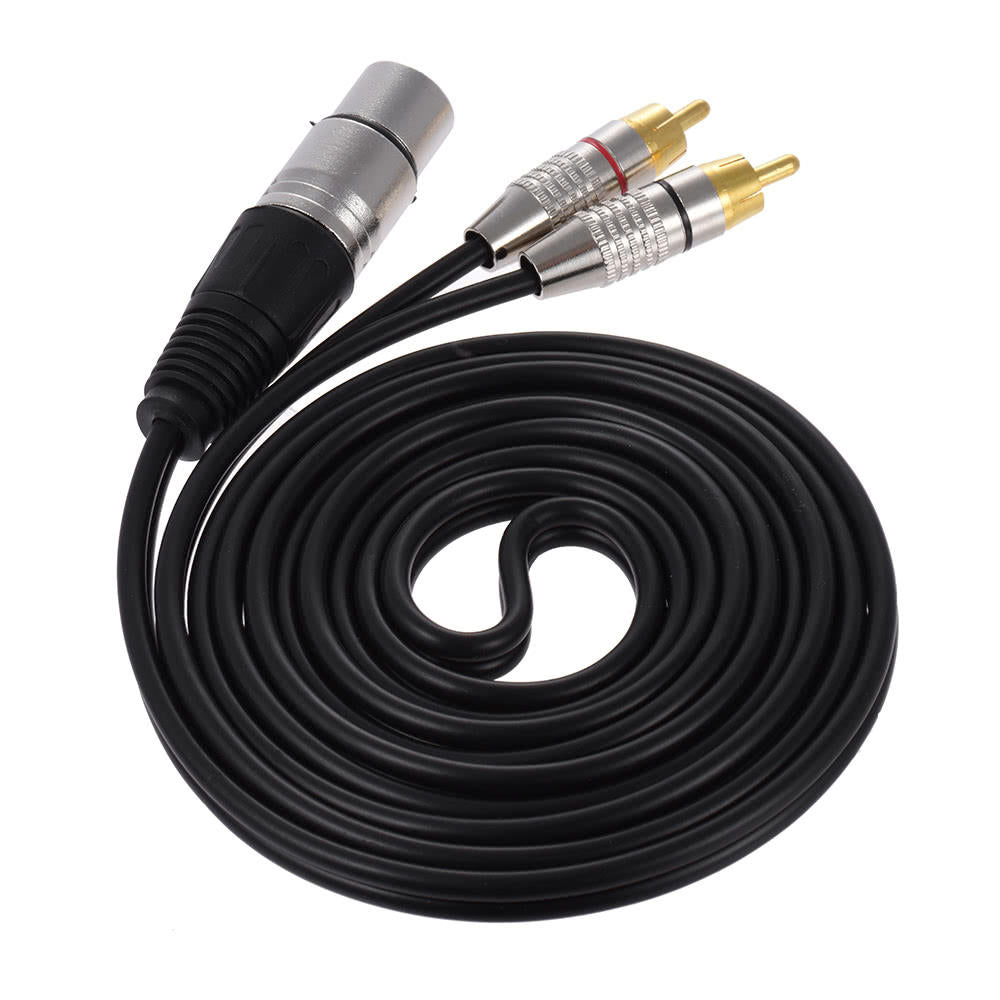 XLR Female to RCA Male Stereo Audio Cable for Microphones & Amplifiers