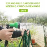 KKmoon Expandable Garden Hose, 75ft: High Flexibility and Strength with 9-Function Nozzle