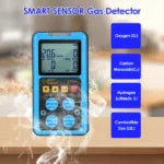 SMART SENSOR 4-in-1 Rechargeable Gas Detector – Portable Multi Gas Monitor with LCD Display