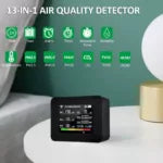 13-in-1 Indoor Air Quality Monitor with WiFi – Measures CO₂, TVOC, PM Levels, Humidity & Temperature