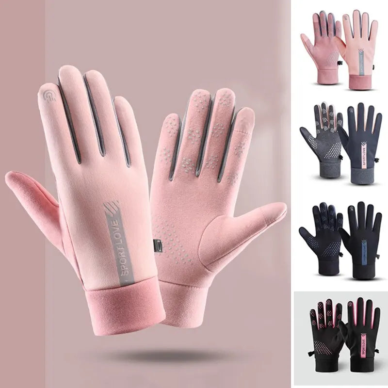 Gants de sport chauds imperméables pour femmes, gants de cyclisme coordonnants, vent et froid, activité de plein air, Glo, automne et hiver