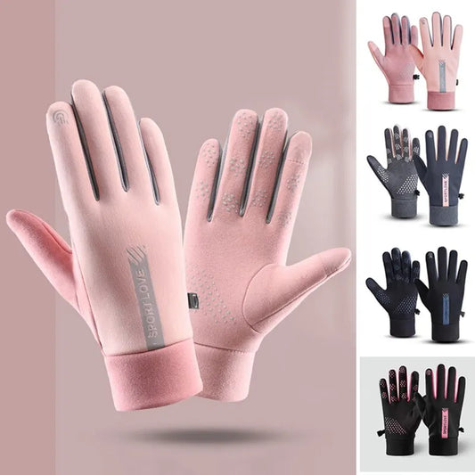 Gants de sport chauds imperméables pour femmes, gants de cyclisme coordonnants, vent et froid, activité de plein air, Glo, automne et hiver