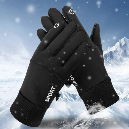 Gants étanches noirs pour écran tactile, gants de sourire, doigts complets, cyclisme, sports de plein air, course à pied, moto, ski, chaud, hiver