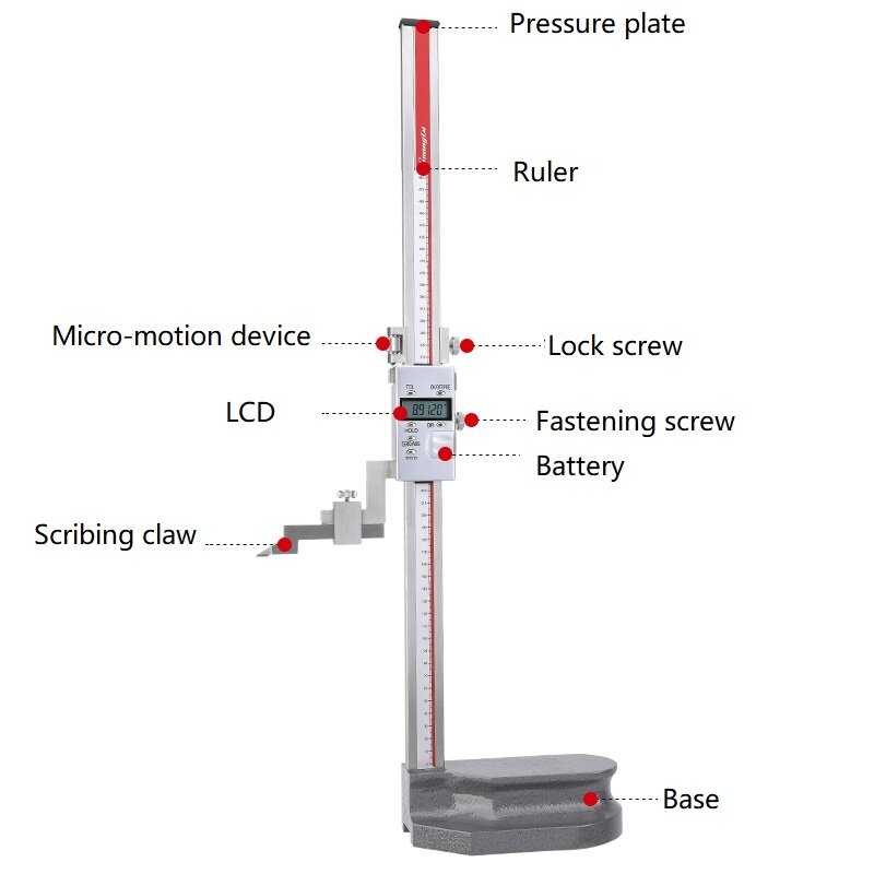 Guanglu Digital Display Height Ruler, 200-300mm Measurement Tool