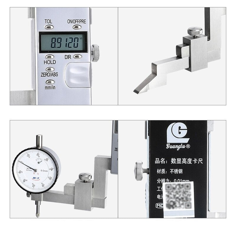 Guanglu Digital Display Height Ruler, 200-300mm Measurement Tool