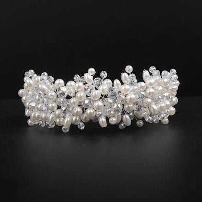 Bridal Tiara Headwear Pearl Crown Princess Wedding Bridal Tiara Pear Crystal headband Wedding Hair Jewelry Bridal Accessories