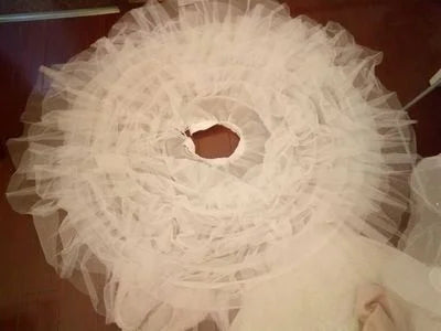 6 Hoops 6 Tieres Tulle Black White Super Puffy Petticoats Ball Gown Dresses Wedding Dresses Underskirt Crinoline Diameter 120cm