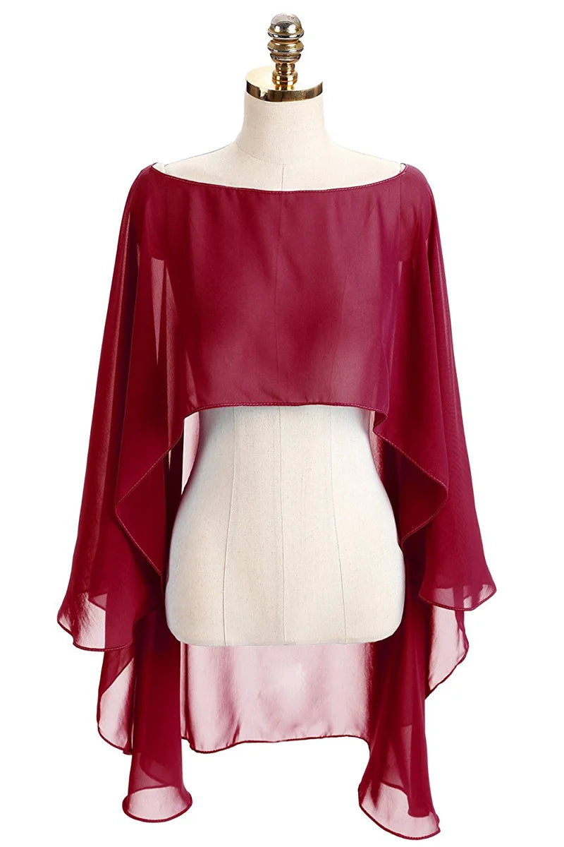 Women Soft Capes Wedding Jacket Chiffon Shrug Bridal Bolero Long Shawl and Wraps