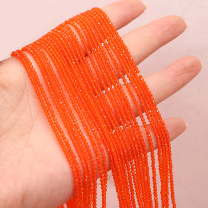 Beads 2MM Natural Semi-Precious Stone Spinel Orange Red Loose Bead for Girls Jewelry Making DIY Bracelet Necklace Waist Beads