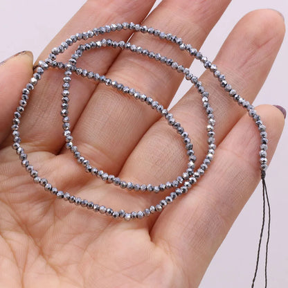 Natural Semi-Precious Stone Crystal Quartz Loose Beads Plating Color 2mm for Jewelry Making DIY Bracelet Necklace Lenght 38cm