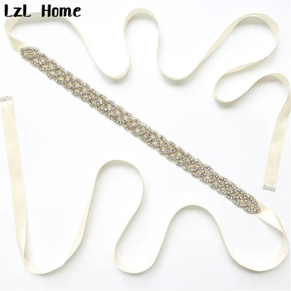 LzL Home Women's rhinestone belt 100% handmade wedding accessories bridal belt best-selling bridal party white rhinestone belt