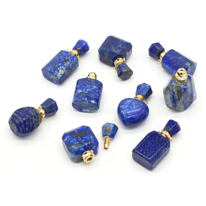 2021 New Style Hot Sale Natural Stone Perfume Bottle Pendant Irregular Lapis lazuli For Jewelry Making DIY Necklace Accessory