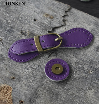 Lionsen Bag Magnetic Buttons Genuine Leather Bronze Hasp Buckle for Women Handmade DIY Crossbody Handbag Fastener Accessories KZ