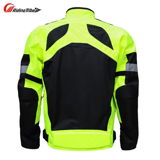 Motorbike reflective Night clothes jacket Motorcycle protective gear pads jackets Riding racing summer pants clothing