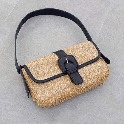 Fashion Straw Shoulder Bags Women Designer Rattan Handbags Luxury Wicker Woven Handmade Messenger Bag Summer Beach Small Purses