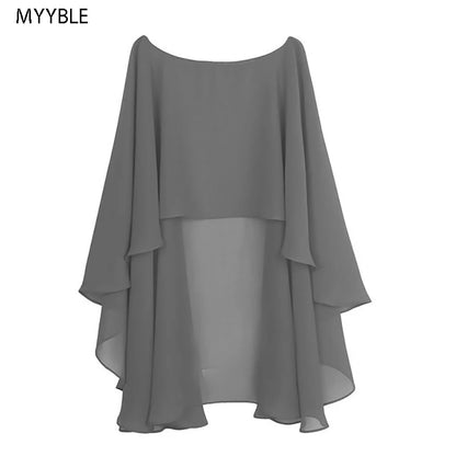 Womens Ladies Soft Wedding Capes Wedding Jacket Wraps Chiffon Shrug Bridal Bolero Long Shawl and Wraps Evening Wedding Cover Up