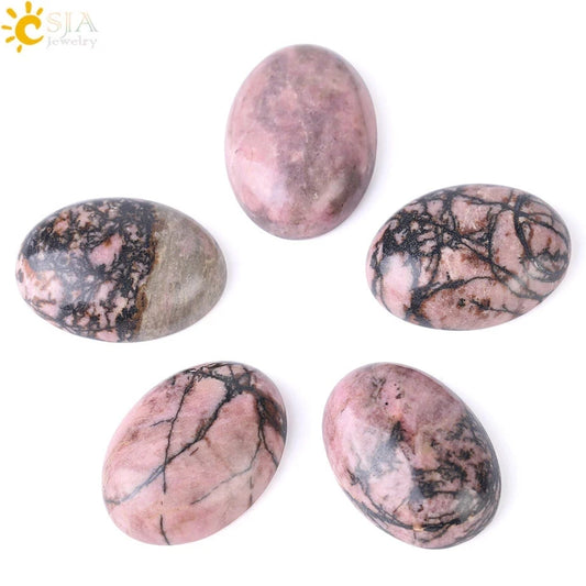 Crystal Black Line Rhodonite Loose Gem Stones Cabochon Beads Natural Stone Healing Bead for Women Men DIY Handmade Jewelry F527