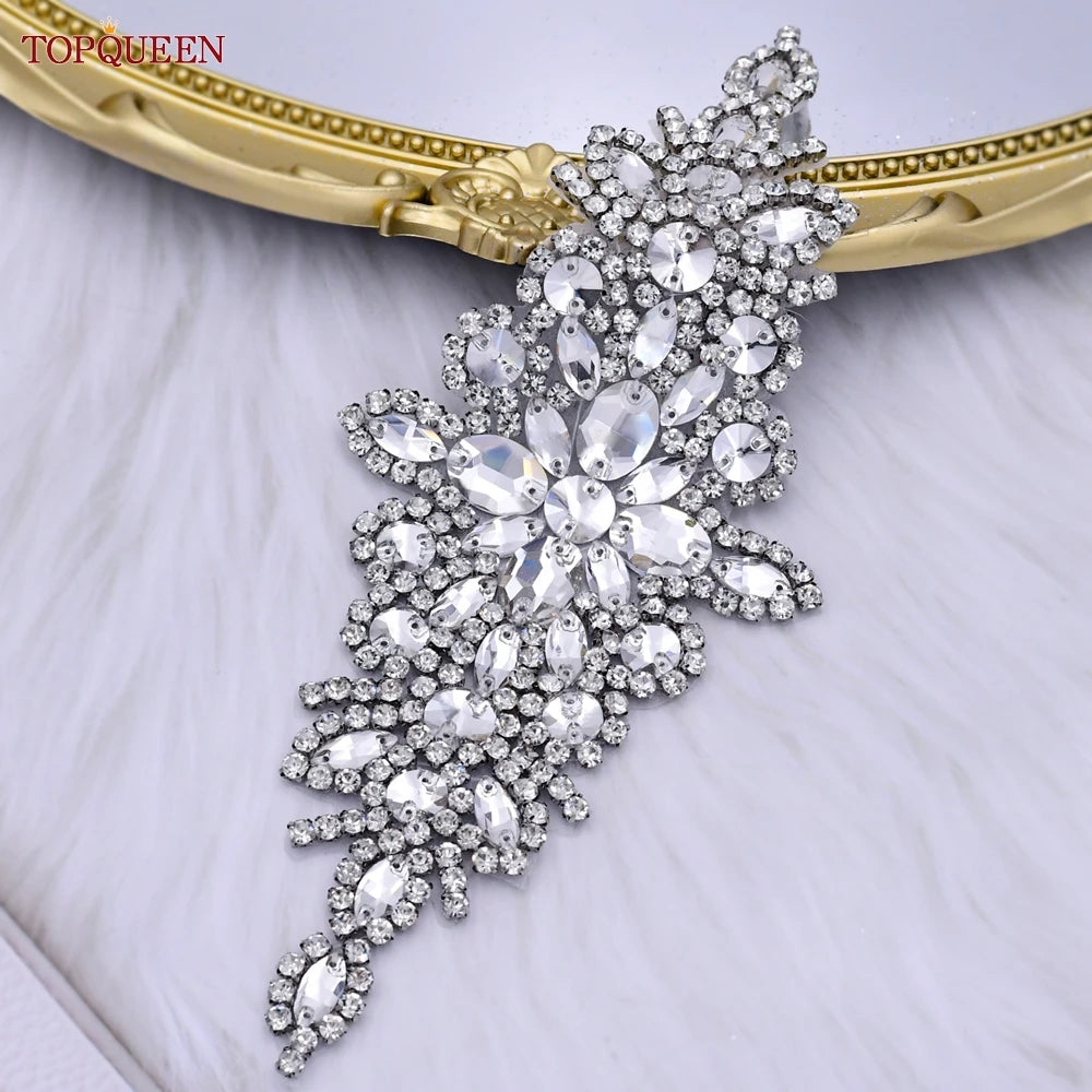 TOPQUEEN S01 Women's Belt Luxurious Bride Bridal Sash Rhinestone Applique Wedding Accessories for Evening Party Prom Gown Dress