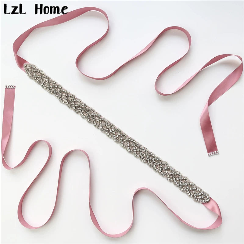 LzL Home Women's rhinestone belt 100% handmade wedding accessories bridal belt best-selling bridal party white rhinestone belt