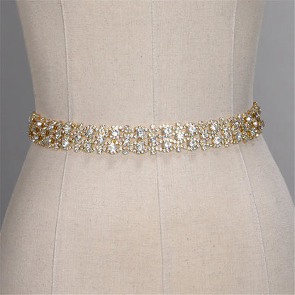 Real Photo Rhinestones Bridal Bbelt Diamond  Wedding Dress Belt Crystal Satin Wedding Sash for wedding dress accessories