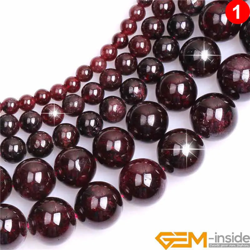 Natural Gems Stone Dark Red Garnet Round Beads For Jewelry Making Strand 15 " DIY Bracelet Necklace 6mmm 8mm 10mm